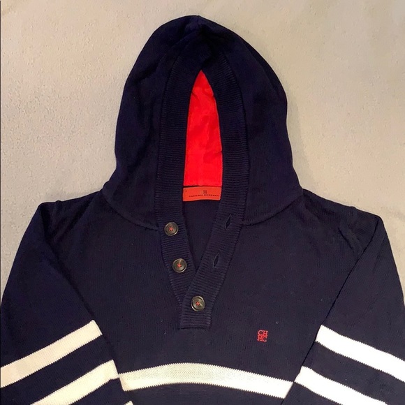 Carolina Herrera Nautical Hooded Sweater - Picture 1 of 3